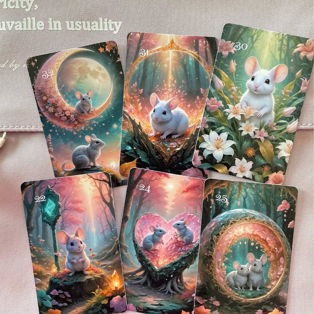 The crystal Lenormouse Lenormand, oráculo con 36 ilustraciones inspiradas en nuestras mascotas favoritas, Ratones!