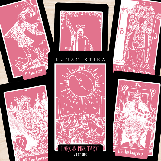 NUEVO Dark y Pink Tarot, 78 cartas, tarot RWS, tarot de viaje, tarot clásico, tarot rosa, tarot aprendizaje, juego de adivinación