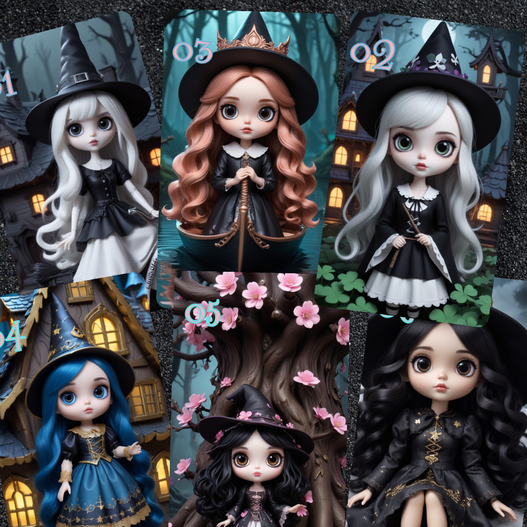 Witch Doll Lenormand, oráculo con 36 ilustraciones basadas en adorables muñecas de brujas