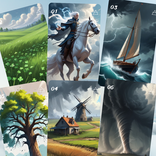 Element: Air Lenormand, oráculo con 36 ilustraciones basadas en el elemento Aire