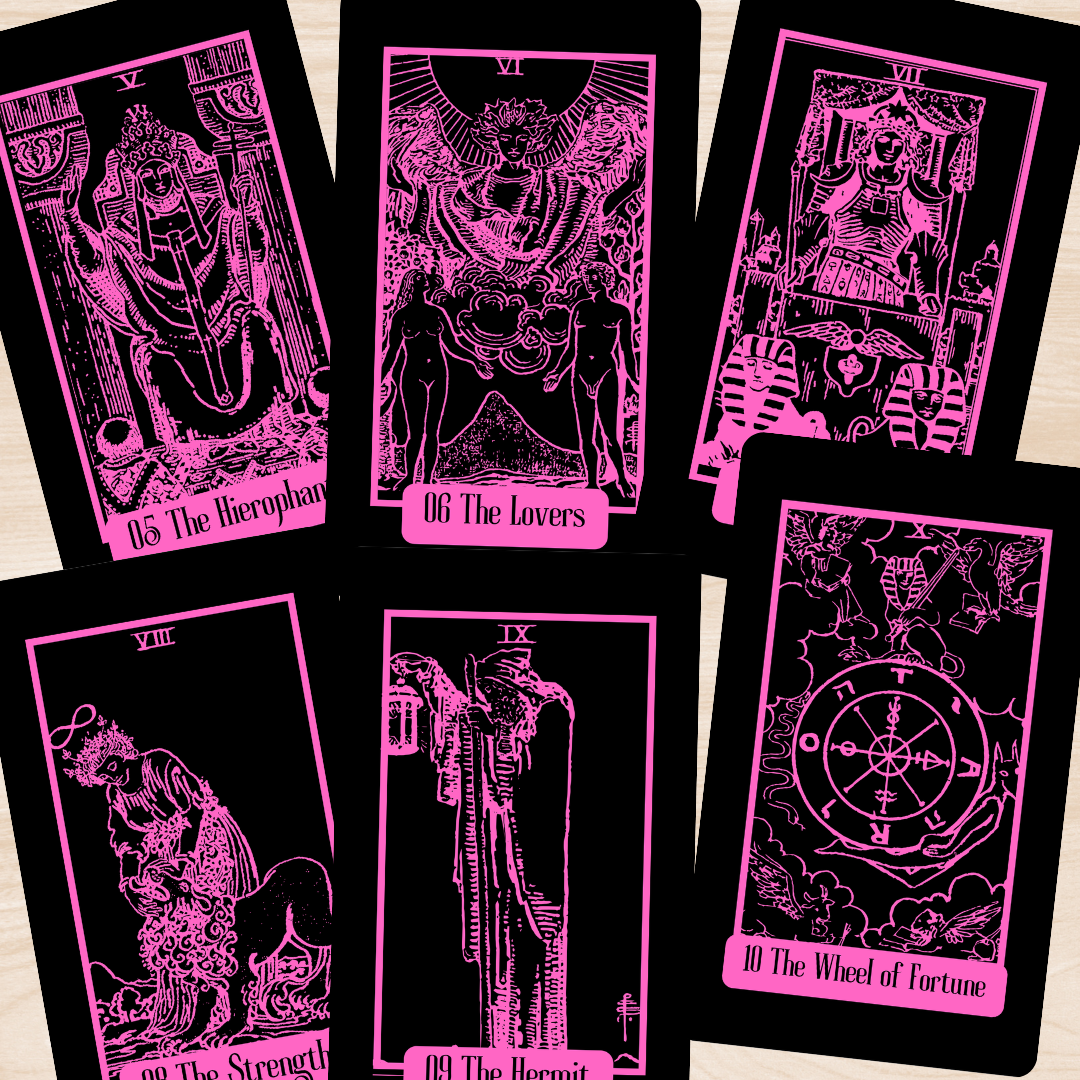 NUEVO! PINKY Tarot, 78 cartas, tarot RWS, tarot de viaje, tarot clásico, tarot rosa y negro, tarot aprendizaje, juego de adivinación