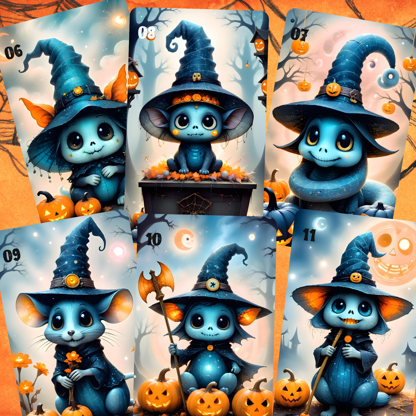 Halloween Lenormand, oráculo con 36 ilustraciones aterradoras y adorables al mismo tiempo!