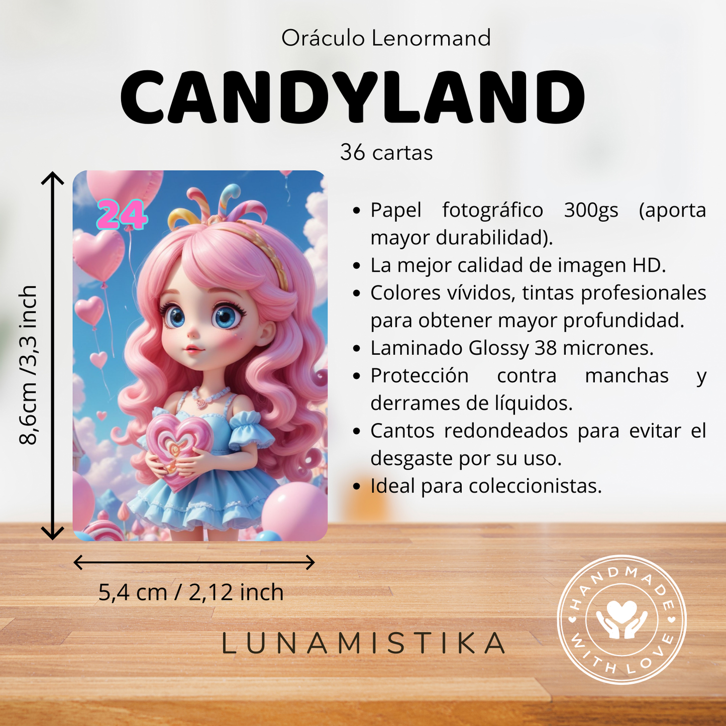 Candyland lenormand, oráculo con 36 ilustraciones basadas en el fantástico mundo de los dulces!