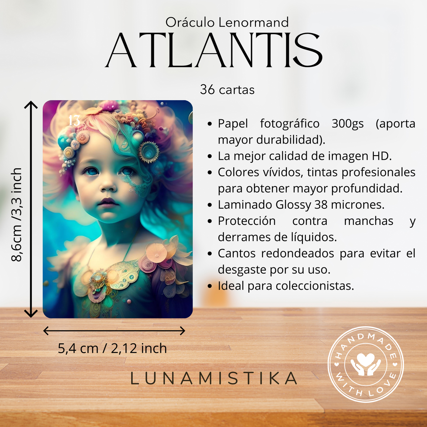 Atlantis Lenormand, oráculo con 36 ilustraciones inspiradas en la antigua ciudad perdida de la Atlántida!