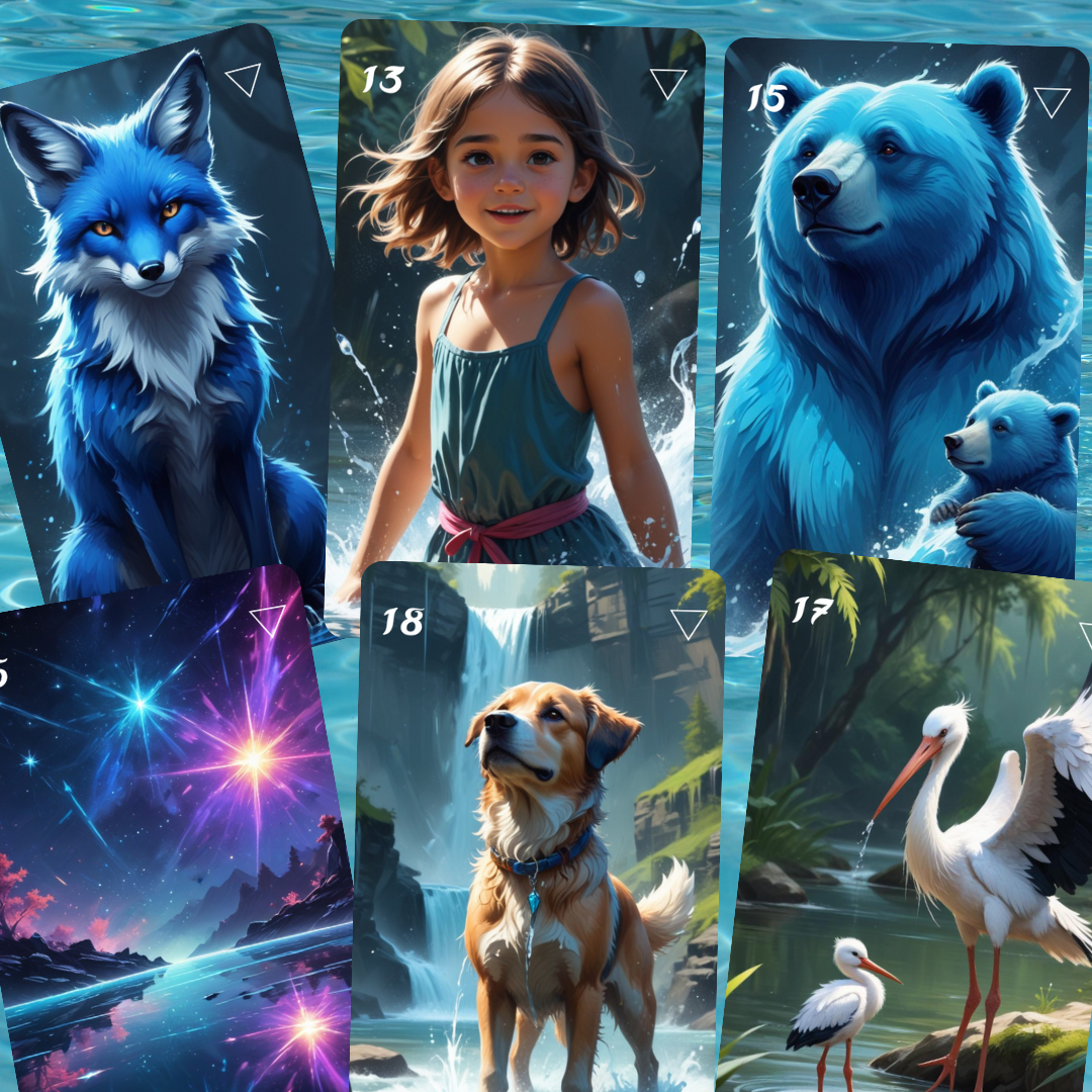 Element: Water Lenormand, oráculo con 36 ilustraciones basadas en el elemento Agua