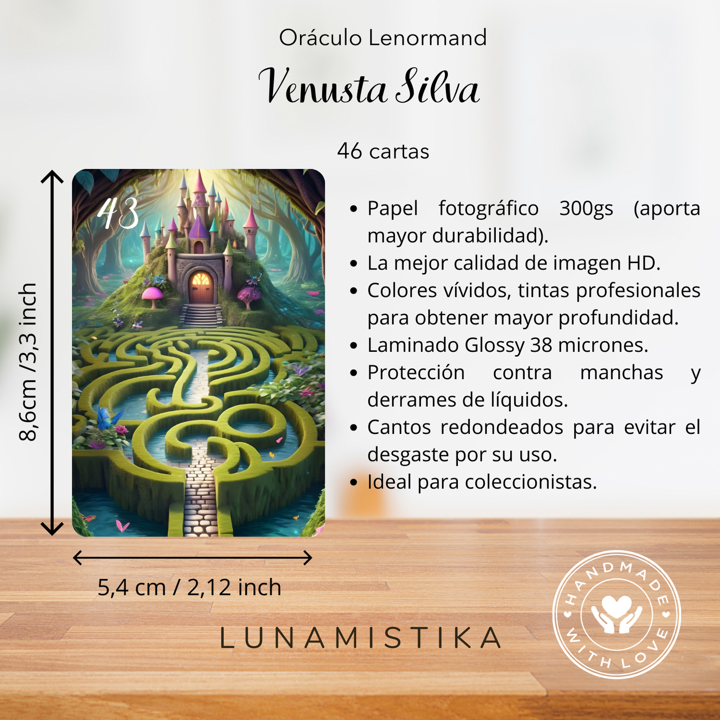 Venusta Silva extended Lenormand, oráculo con 46 ilustraciones inspiradas en el maravilloso mundo de las hadas.