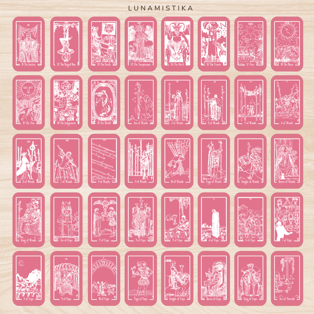 NUEVO Pink Tarot, 78 cartas, tarot RWS, tarot de viaje, tarot clásico, tarot rosa, tarot aprendizaje, juego de adivinación, tarot evolutivo