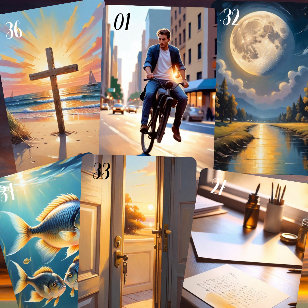 Sunset Lenormand, oráculo con 36 ilustraciones al atardecer