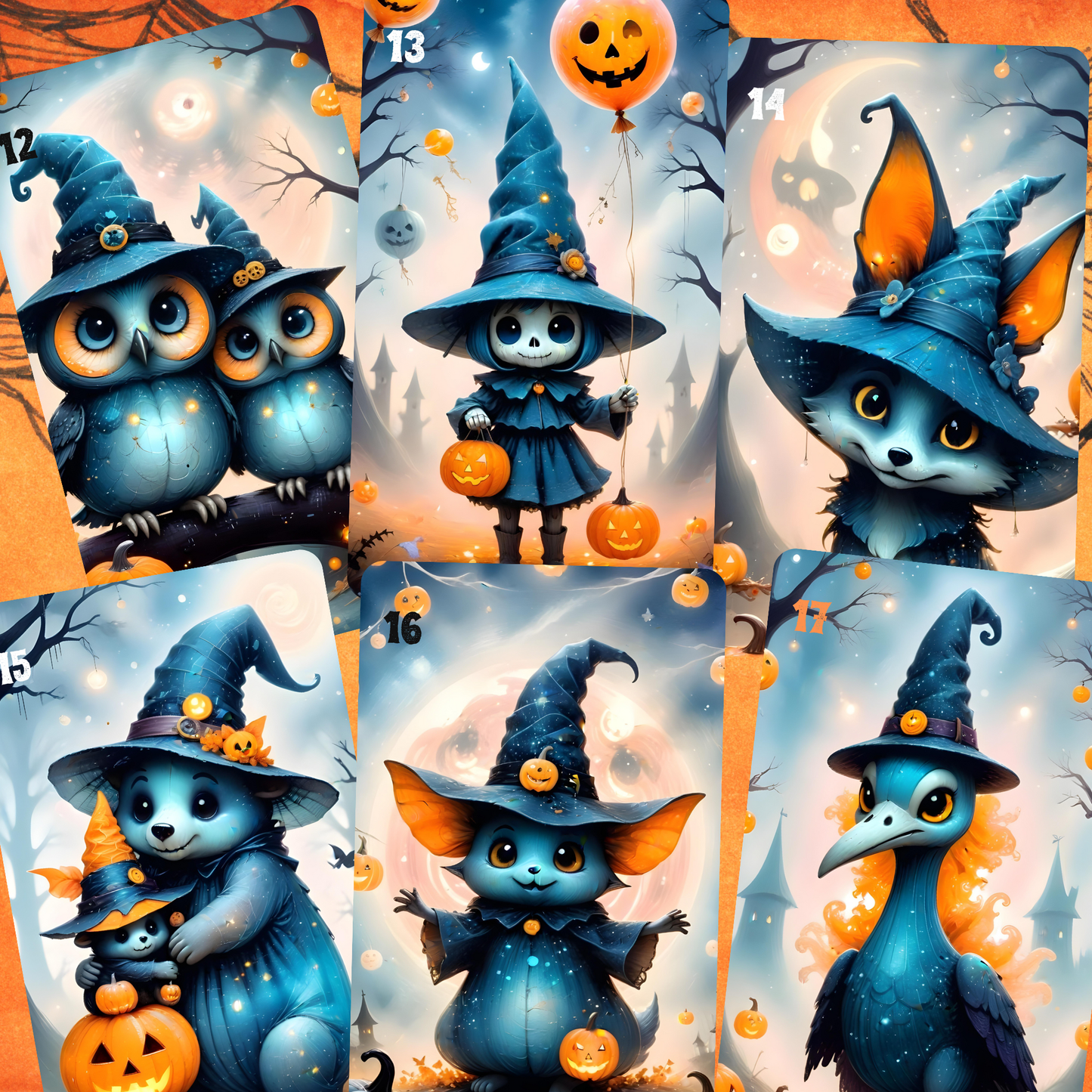 Halloween Lenormand, oráculo con 36 ilustraciones aterradoras y adorables al mismo tiempo!