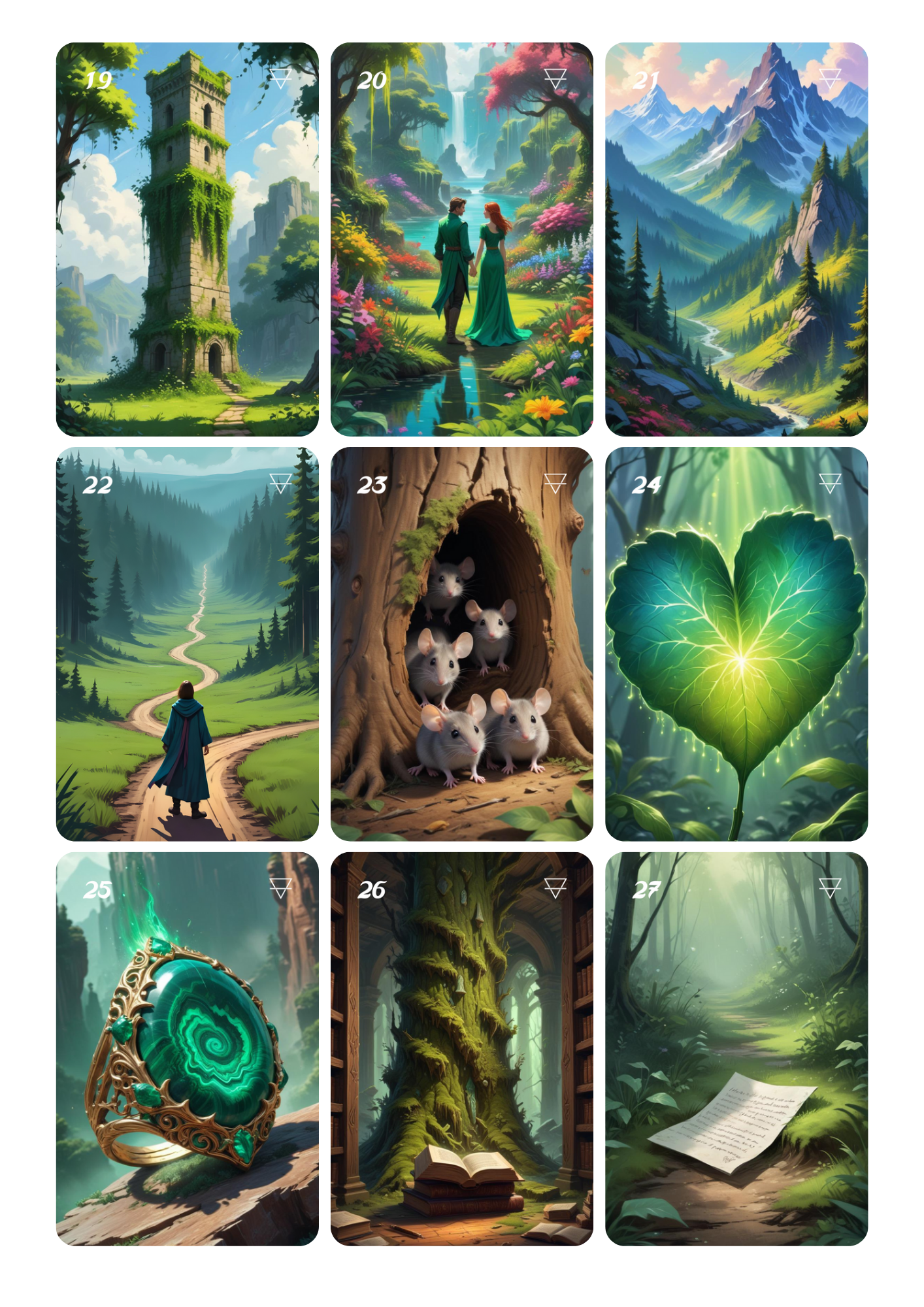 Element: Earth Lenormand, oráculo con 36 ilustraciones basadas en el elemento Tierra