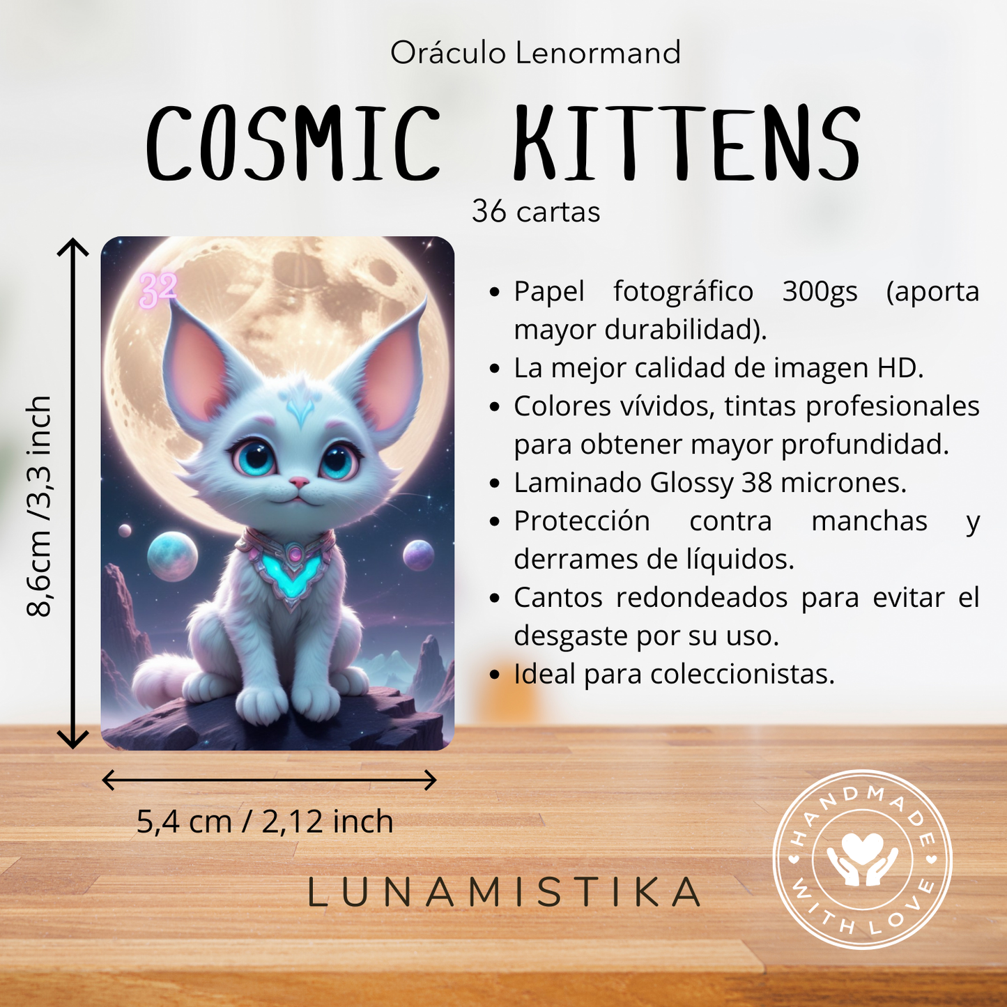 Cosmic Kittens Lenormand, oráculo con 36 ilustraciones basadas en nuestros gatos espaciales favoritos!