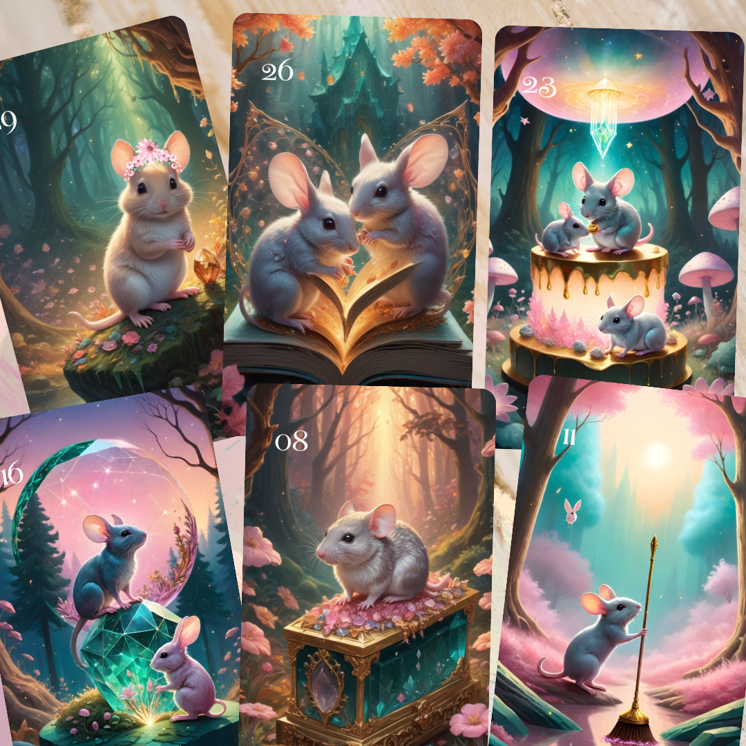 The crystal Lenormouse Lenormand, oráculo con 36 ilustraciones inspiradas en nuestras mascotas favoritas, Ratones!