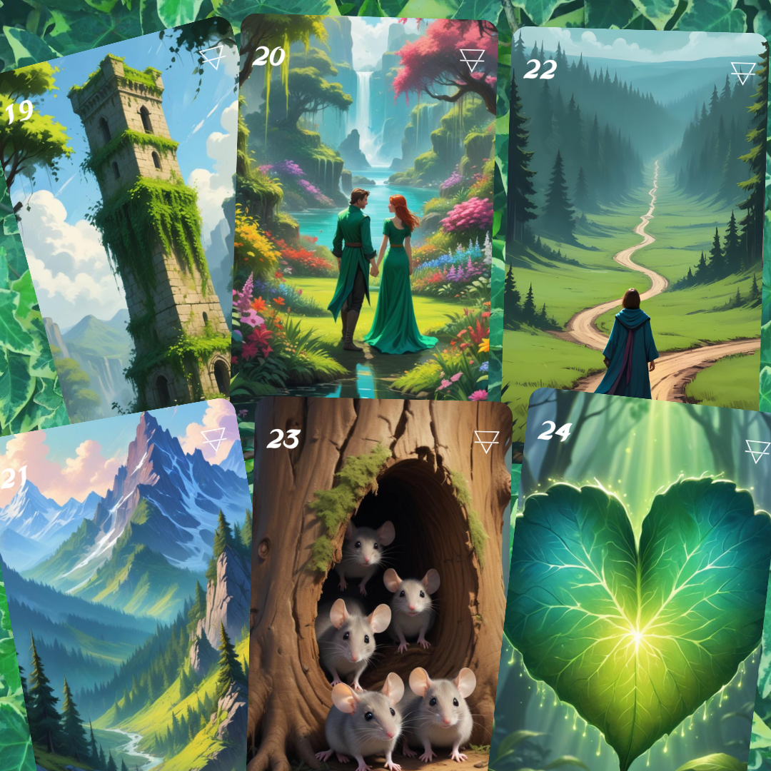 Element: Earth Lenormand, oráculo con 36 ilustraciones basadas en el elemento Tierra