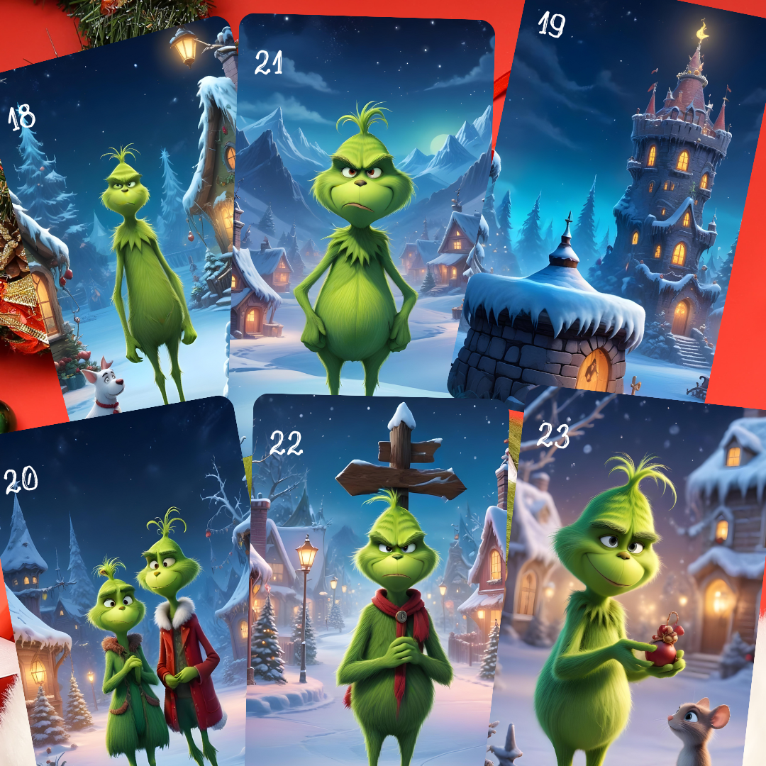 Cubierta elfo anti Christmas Lenormand, oráculo con 36 ilustraciones. Juego de adivinación, petit lenormand navideño