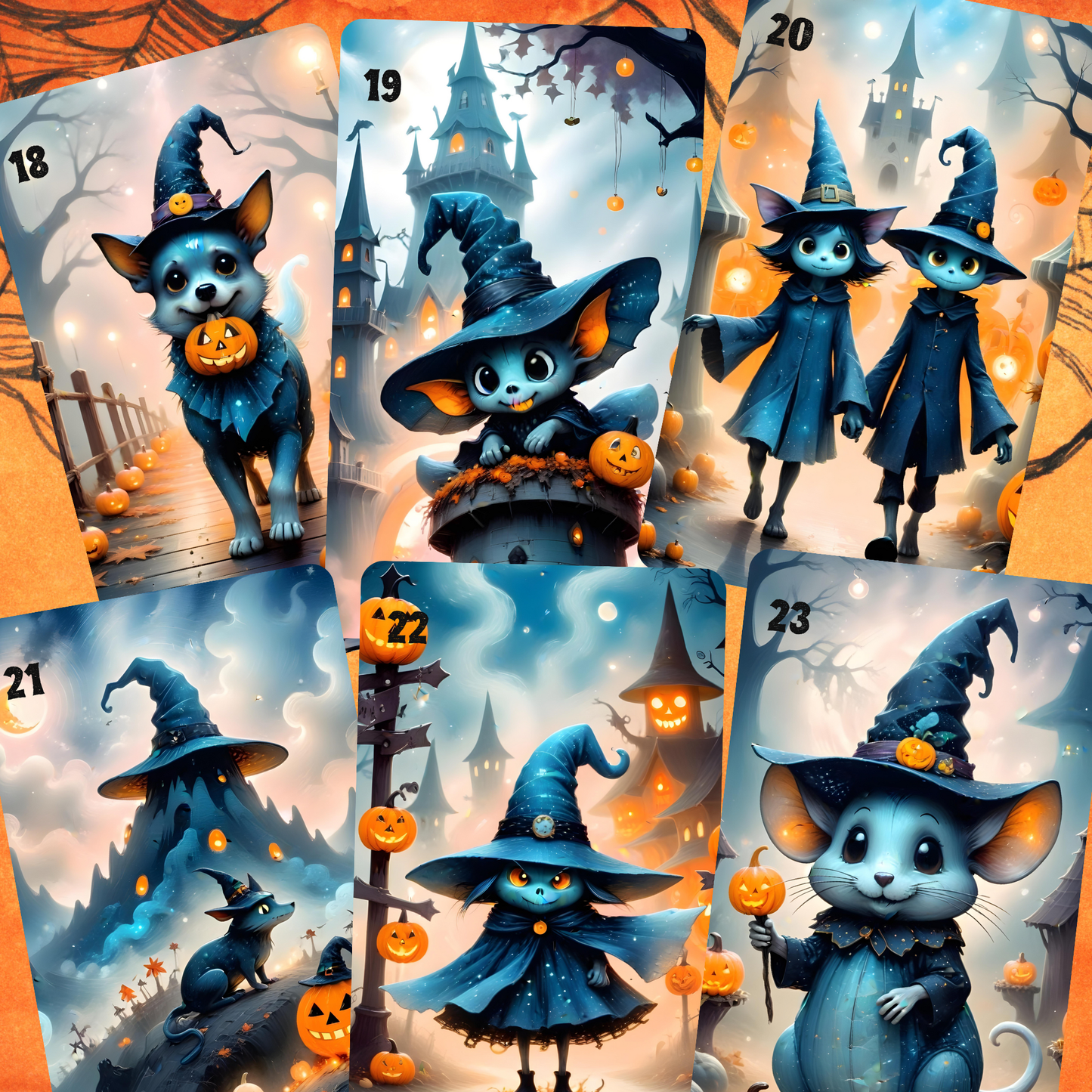 Halloween Lenormand, oráculo con 36 ilustraciones aterradoras y adorables al mismo tiempo!