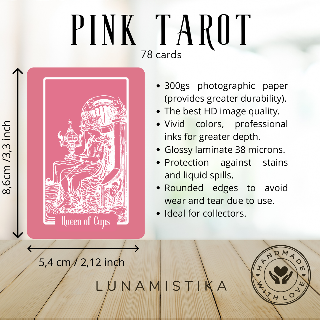 NUEVO Pink Tarot, 78 cartas, tarot RWS, tarot de viaje, tarot clásico, tarot rosa, tarot aprendizaje, juego de adivinación, tarot evolutivo