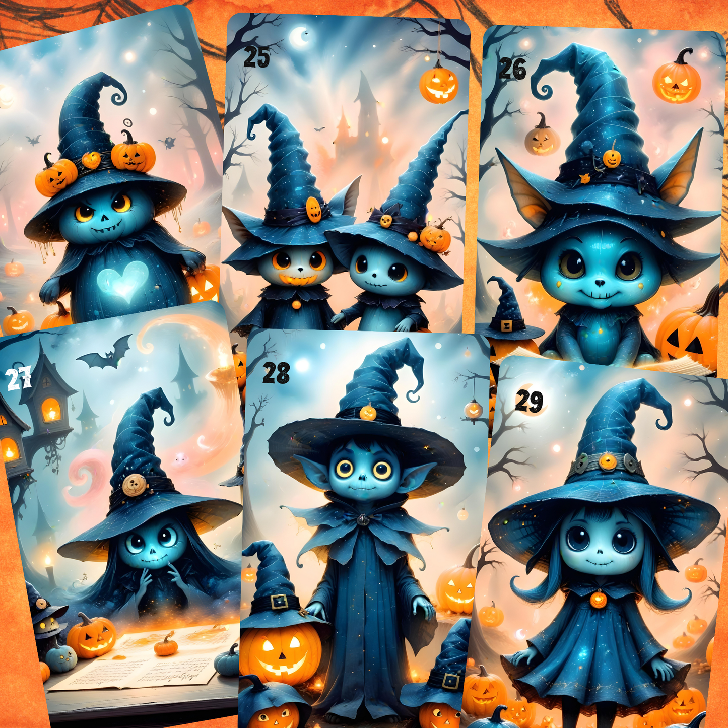 Halloween Lenormand, oráculo con 36 ilustraciones aterradoras y adorables al mismo tiempo!