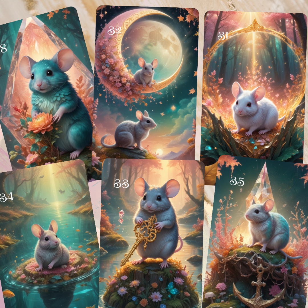 The crystal Lenormouse Lenormand, oráculo con 36 ilustraciones inspiradas en nuestras mascotas favoritas, Ratones!