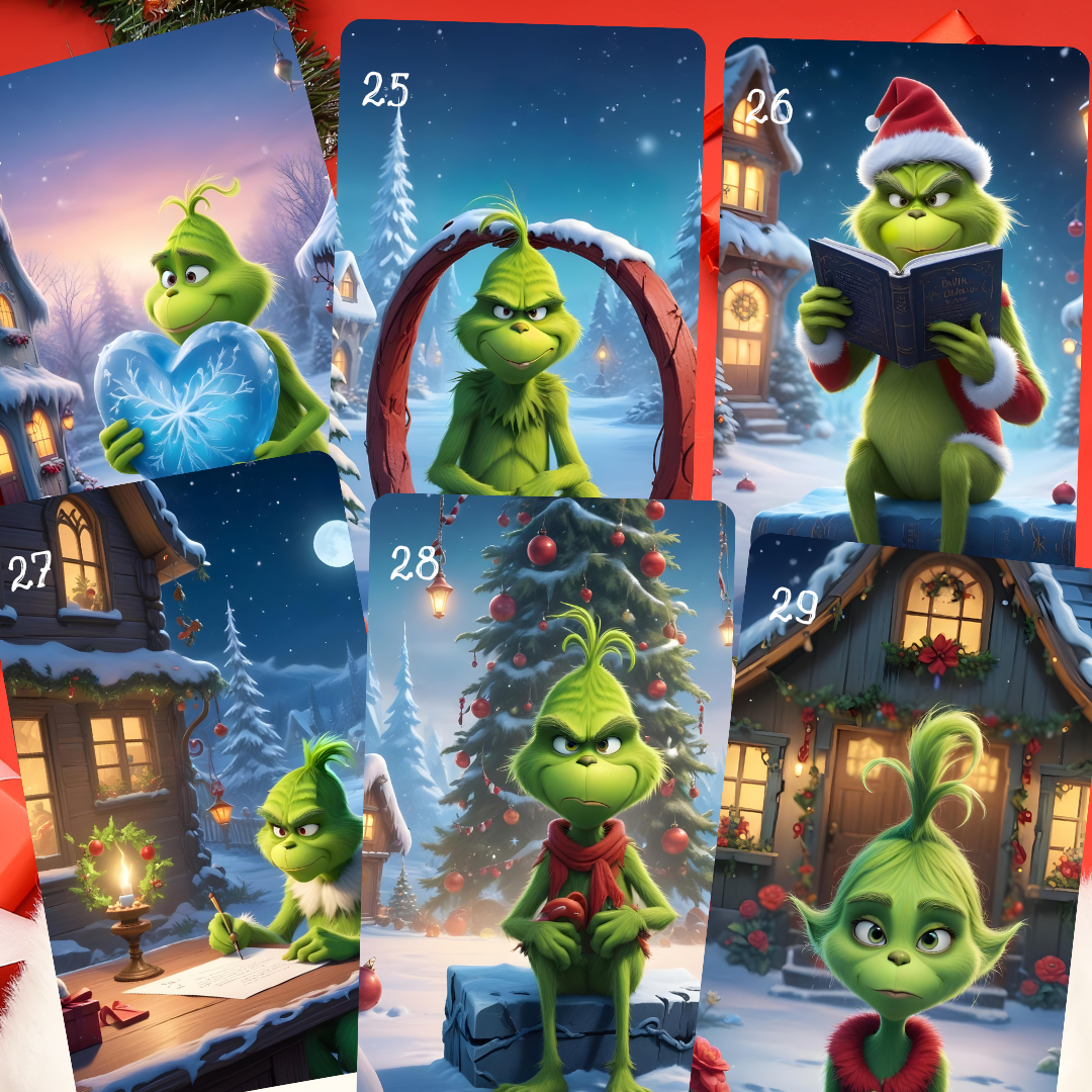 Cubierta elfo anti Christmas Lenormand, oráculo con 36 ilustraciones. Juego de adivinación, petit lenormand navideño