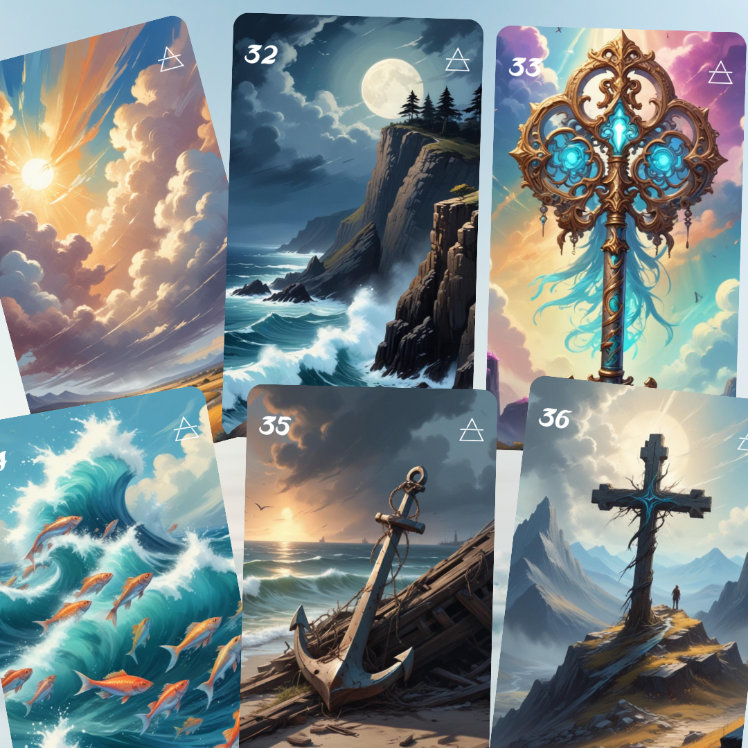 Element: Air Lenormand, oráculo con 36 ilustraciones basadas en el elemento Aire