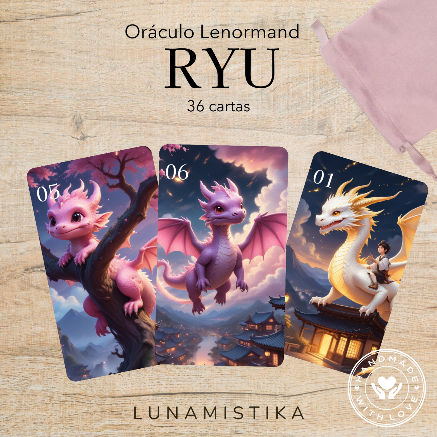 Ryu Lenormand, oráculo con 36 ilustraciones inspiradas en nuestras criaturas fantásticas favoritas, Dragones!