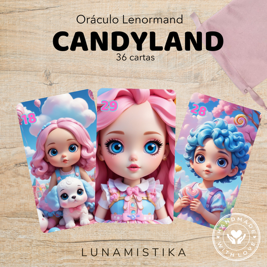 Candyland lenormand, oráculo con 36 ilustraciones basadas en el fantástico mundo de los dulces!