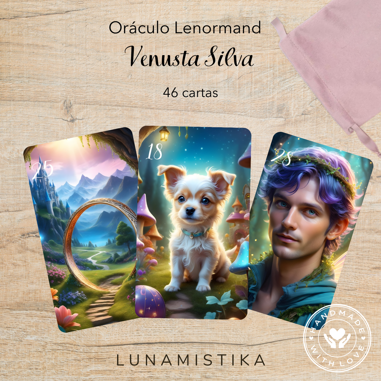 Venusta Silva extended Lenormand, oráculo con 46 ilustraciones inspiradas en el maravilloso mundo de las hadas.