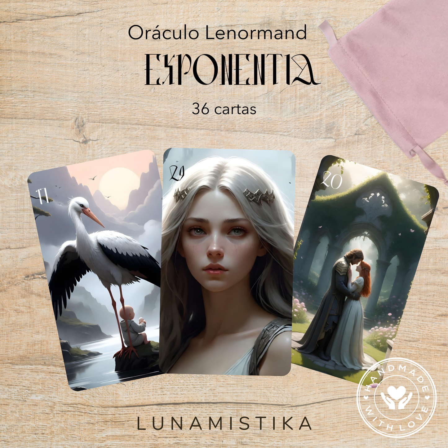 Exponentia Lenormand, oráculo con 36 ilustraciones basadas en la Edad Medieval.